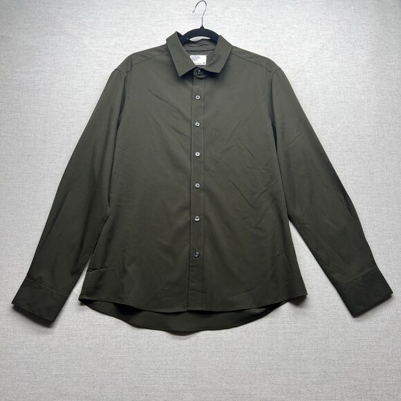 Level Ten Green Non-Iron Four Way Stretch Long Sleeve Shirt Men's M  Medium - Picture 1 of 9